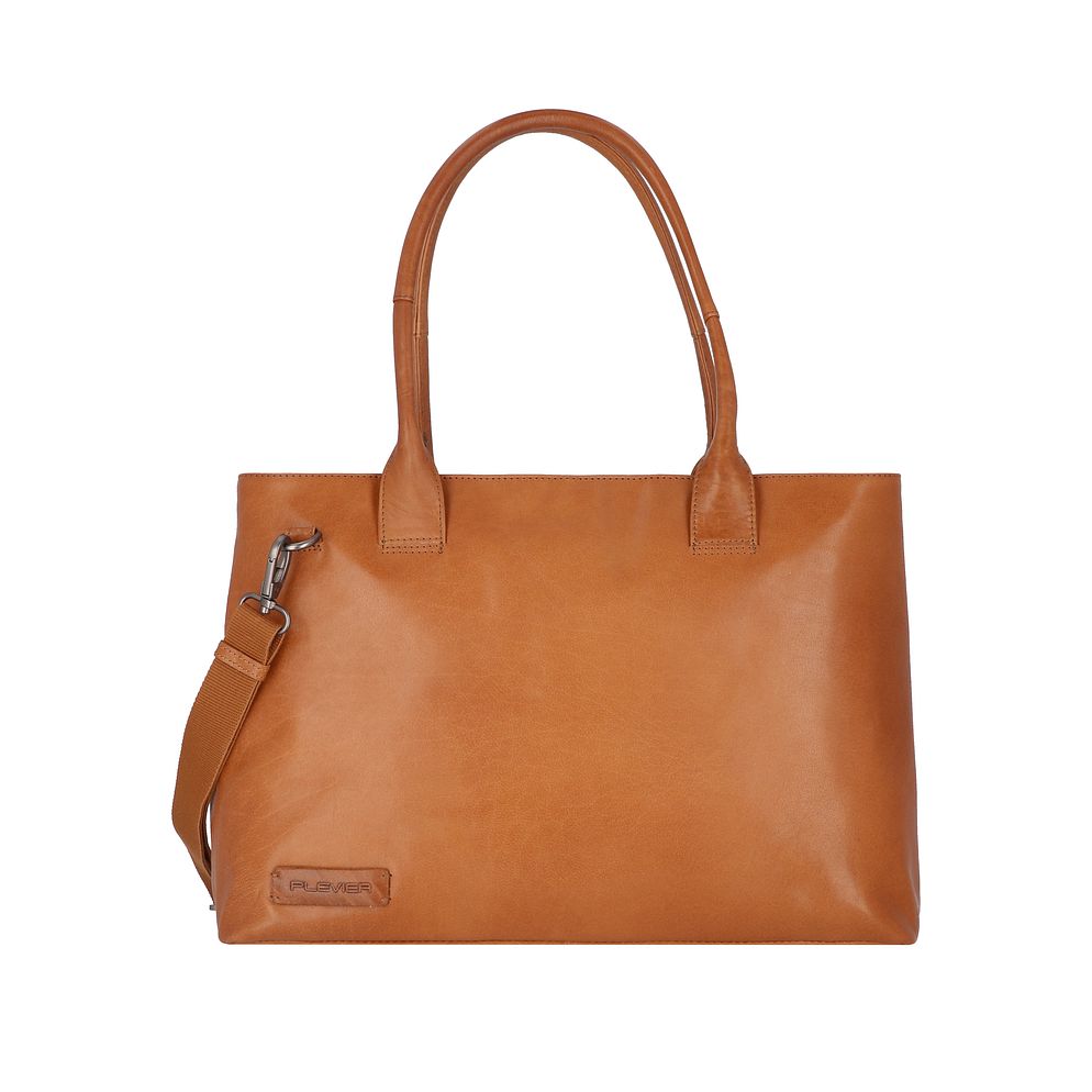 Plevier Rock Amber Bolsa de hombro Piel natural 43 cm Compartimento para el portátil