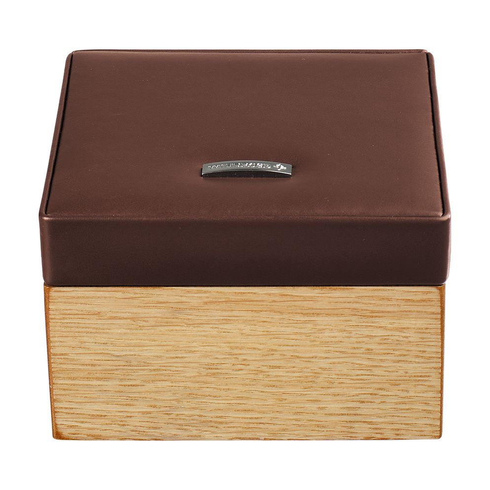 Windrose Wood Scatola per gioielli Vera Pelle 14 cm
