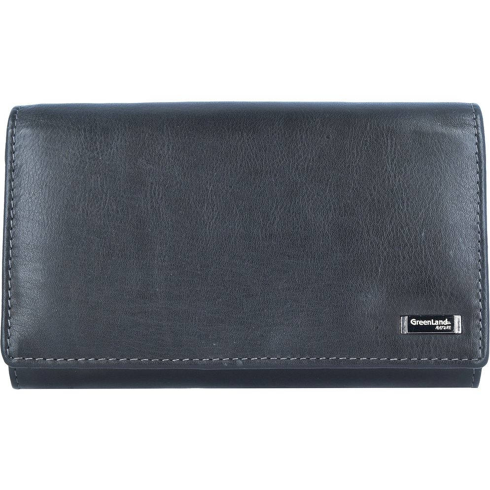 Greenland Nature Black Nappa Portafoglio Protezione RFID Vera Pelle 16 cm Greenland Nature Black Nappa Portafoglio Protezione RFID Vera Pelle 16 cm