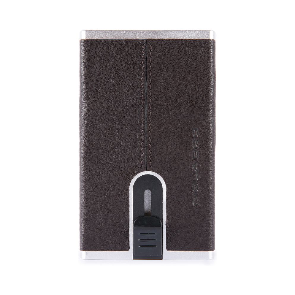 Piquadro Black Square Custodia per carta di credito Protezione RFID Vera Pelle 6 cm Piquadro Black Square Custodia per carta di credito Protezione RFID Vera Pelle 6 cm