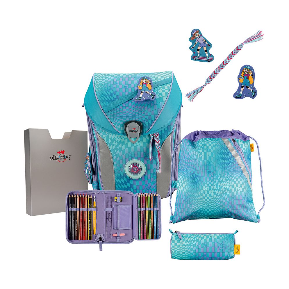 DerDieDas ErgoFlex Max LED Set di borse per la scuola 5 pezzi