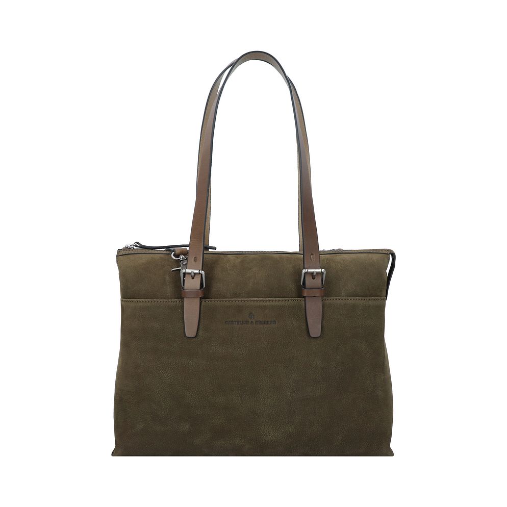 Castelijn & Beerens Nubuck Borsa a spalla Vera Pelle 40 cm Vano porta PC Castelijn & Beerens Nubuck Borsa a spalla Vera Pelle 40 cm Vano porta PC