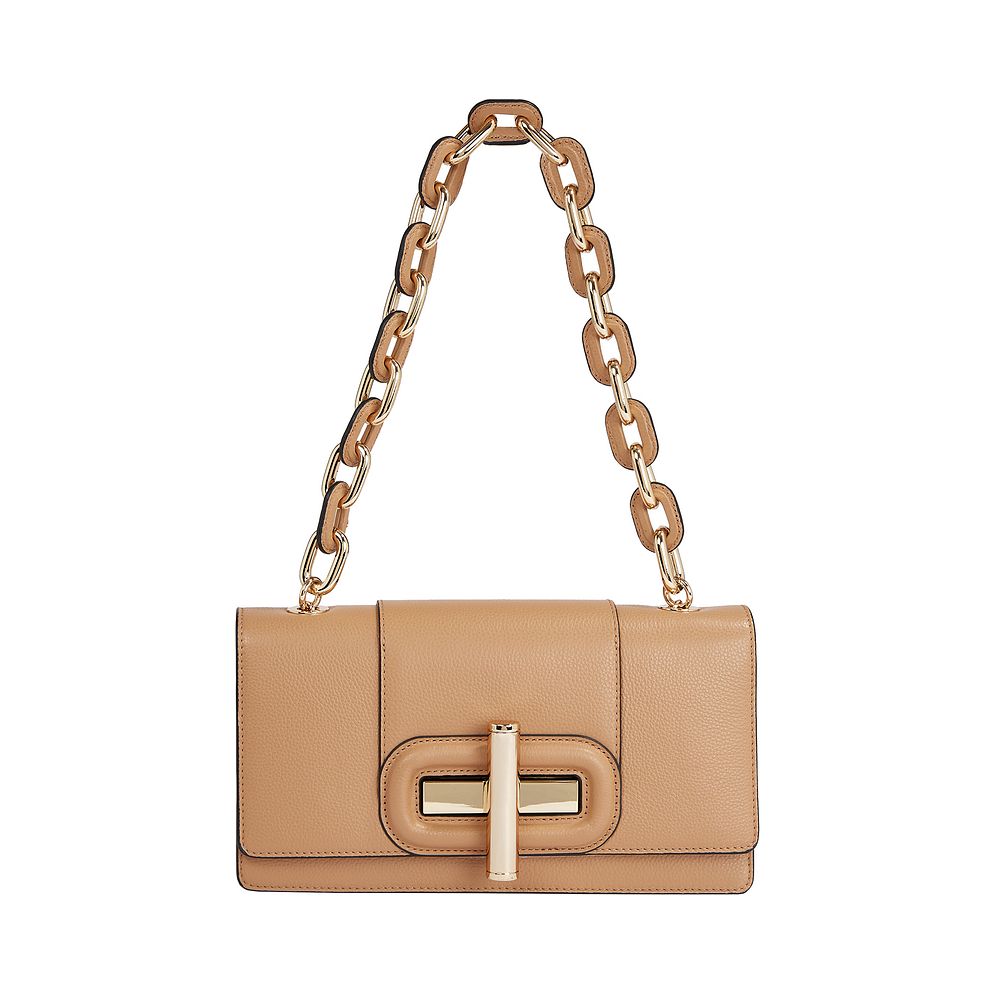 Tommy Hilfiger Turnlock Borsa a spalla Vera Pelle 28 cm