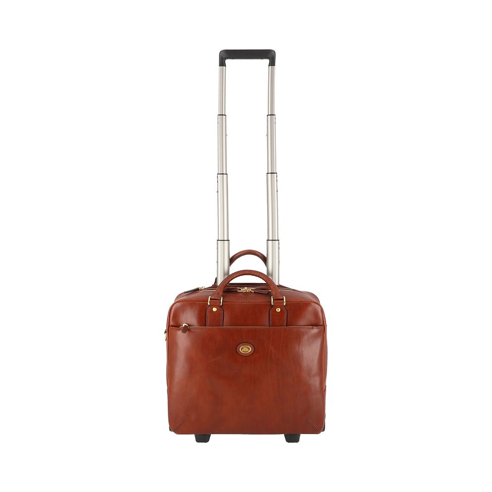 The Bridge Stovia 2 ruote Trolley pilota Vera Pelle 39 cm Vano porta PC