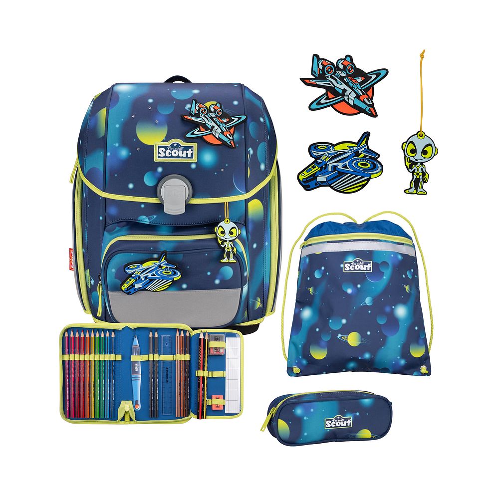 Scout Genius LED Set di borse per la scuola 4 pezzi Scout Genius LED Set di borse per la scuola 4 pezzi
