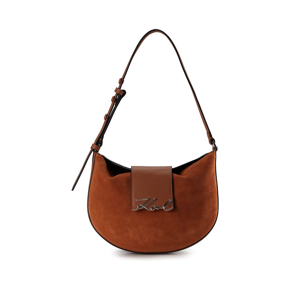 Karl Lagerfeld Signature Borsa a spalla Vera Pelle 27 cm