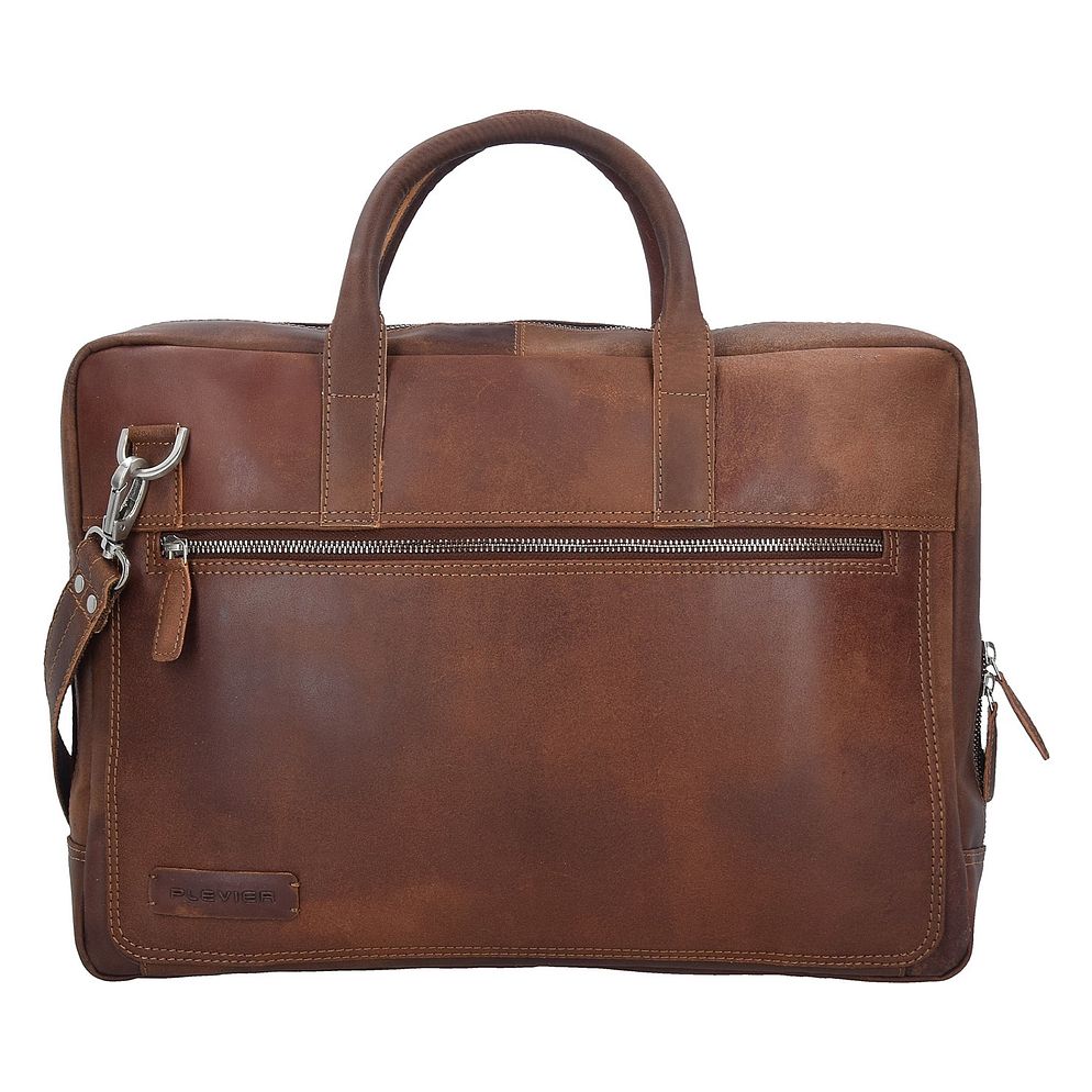 Plevier Vintage London Maletín Bloqueo RFID Piel natural 41 cm Compartimento para el portátil