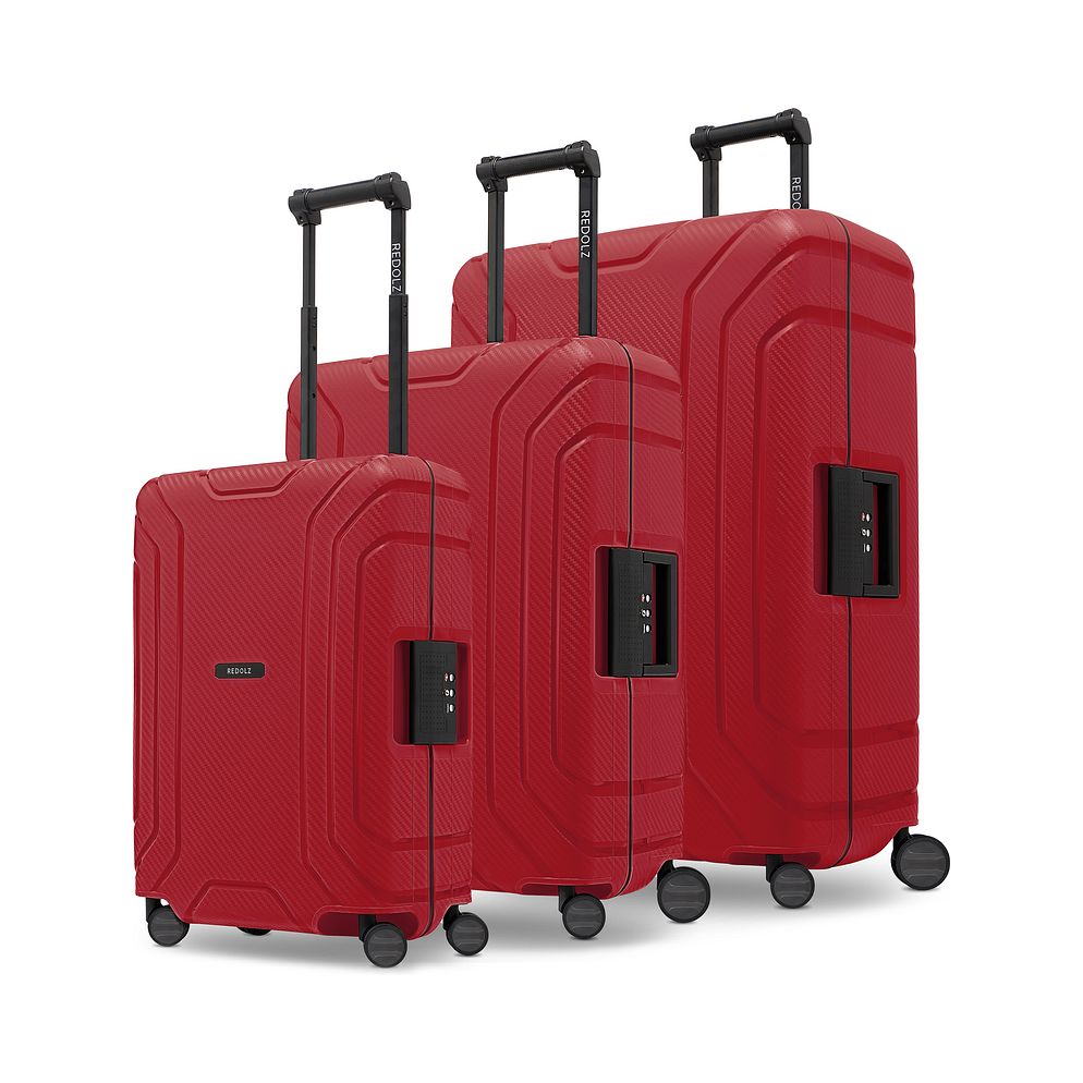 Redolz Set di valigie Essentials 15 a 4 ruote, 3 pezzi, con chiusura a tre punti Redolz Set di valigie Essentials 15 a 4 ruote, 3 pezzi, con chiusura a tre punti