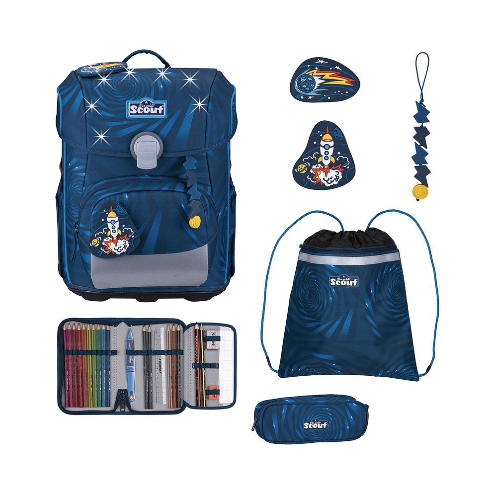 Scout Neo LED Juego de mochilas escolares 8 piezas Scout Neo LED Juego de mochilas escolares 8 piezas