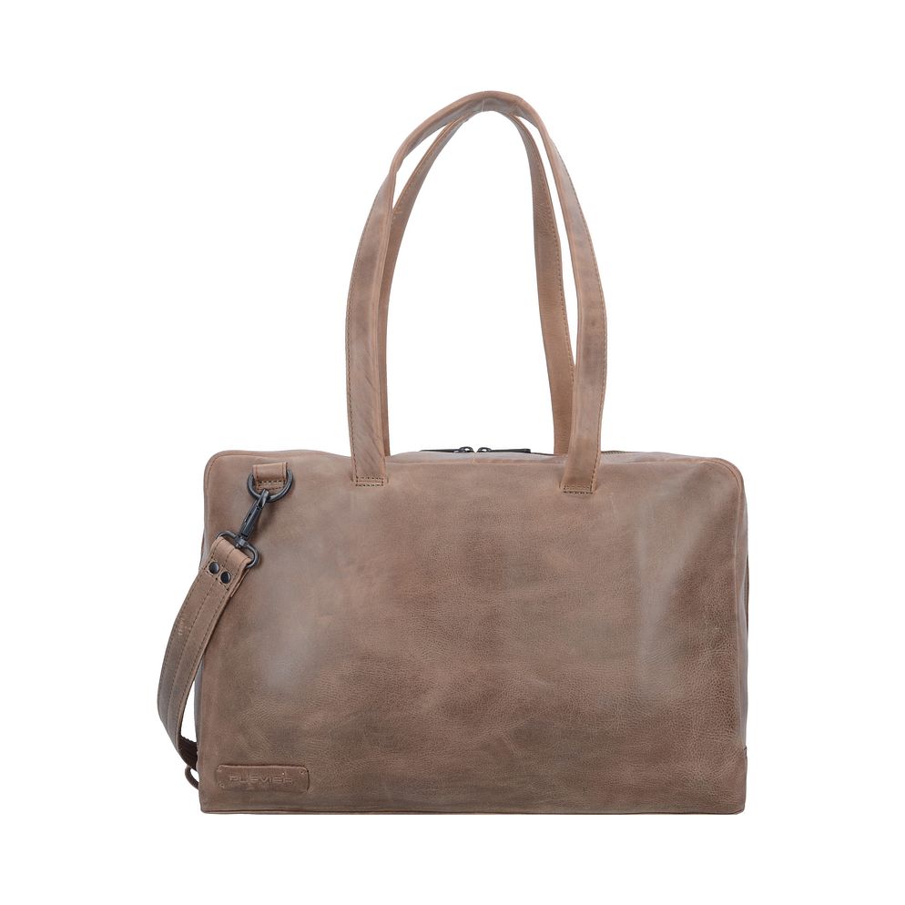 Plevier Pure Borsa a spalla Vera Pelle 43 cm Vano porta PC