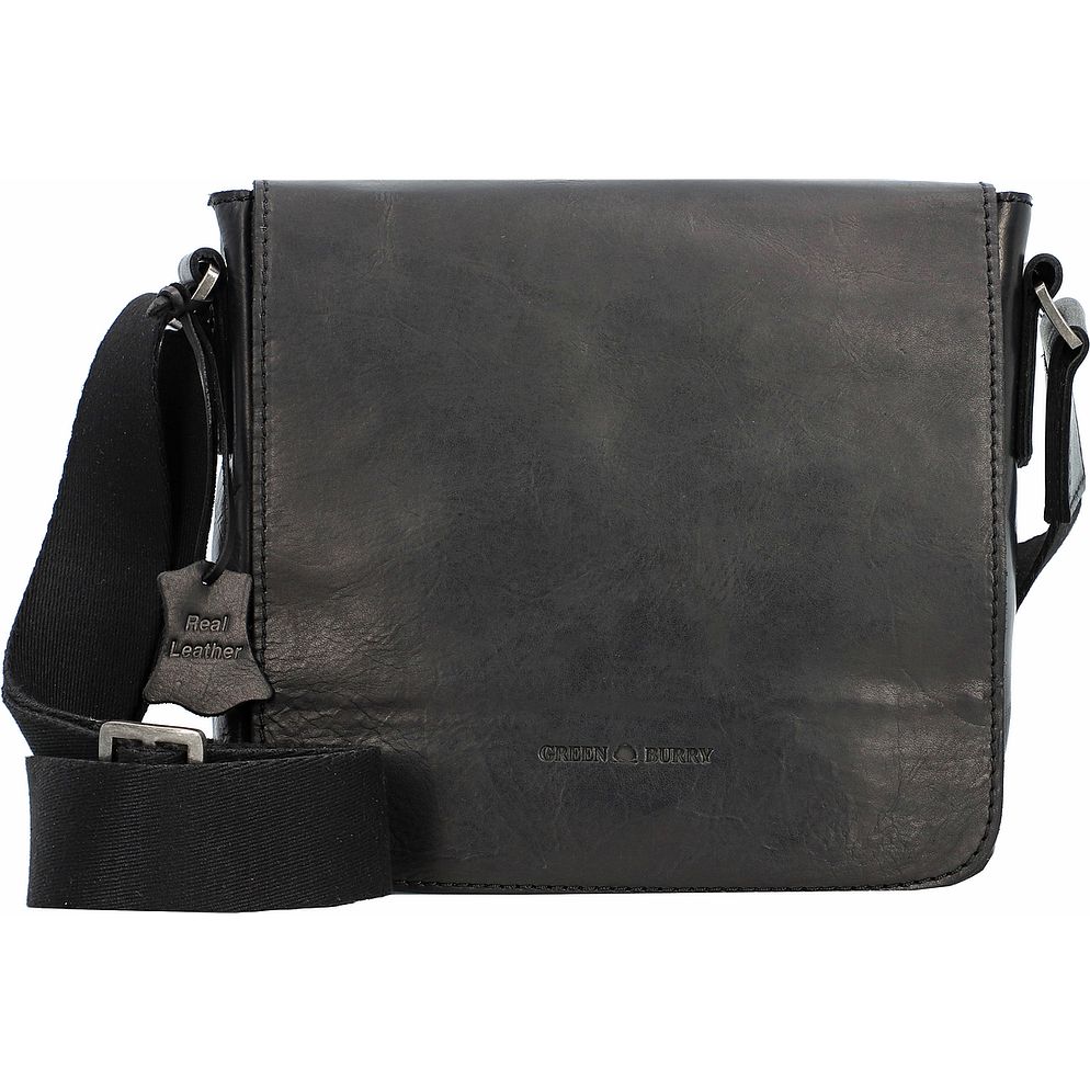Greenburry Pure Black Bolso bandolera Piel natural 20 cm