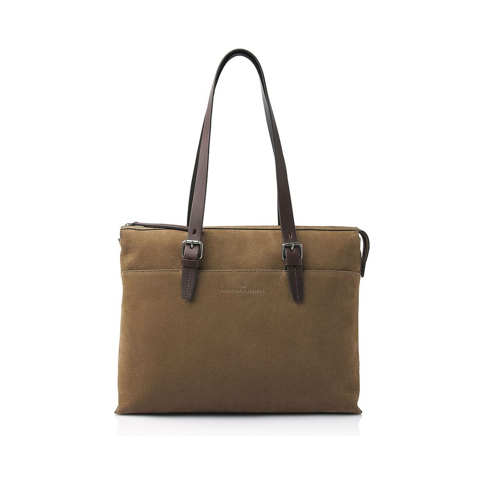 Castelijn & Beerens Nubuck Bolso de hombro Piel natural 40 cm Compartimento para el portátil