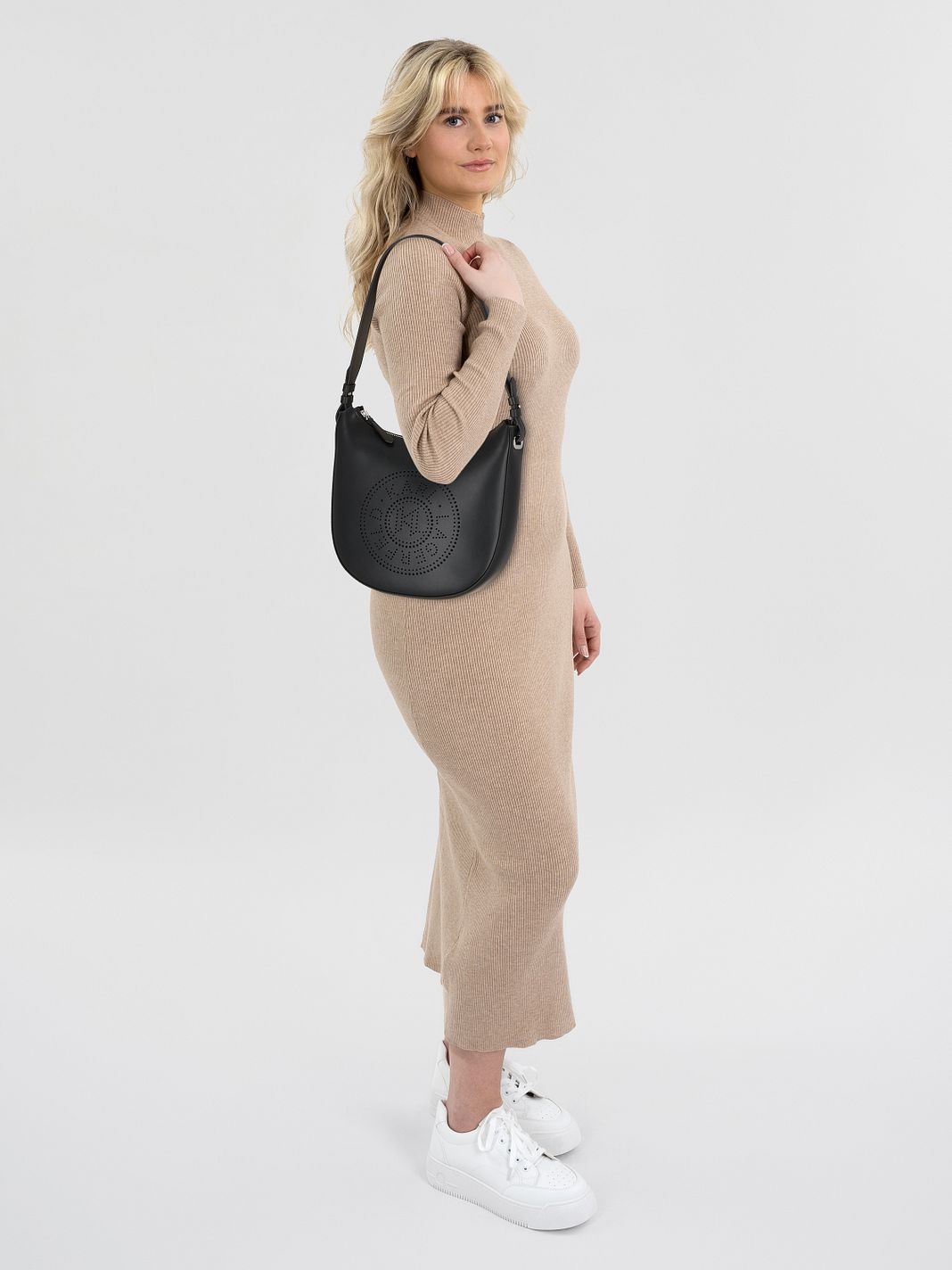 Karl Lagerfeld Circle Borsa a spalla Vera Pelle 24.5 cm