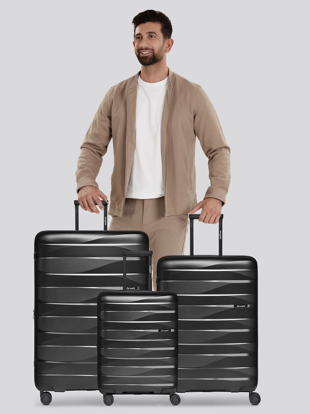 Bergpfeil Travel 4 ruote Set di valigie 3 pezzi espandibile