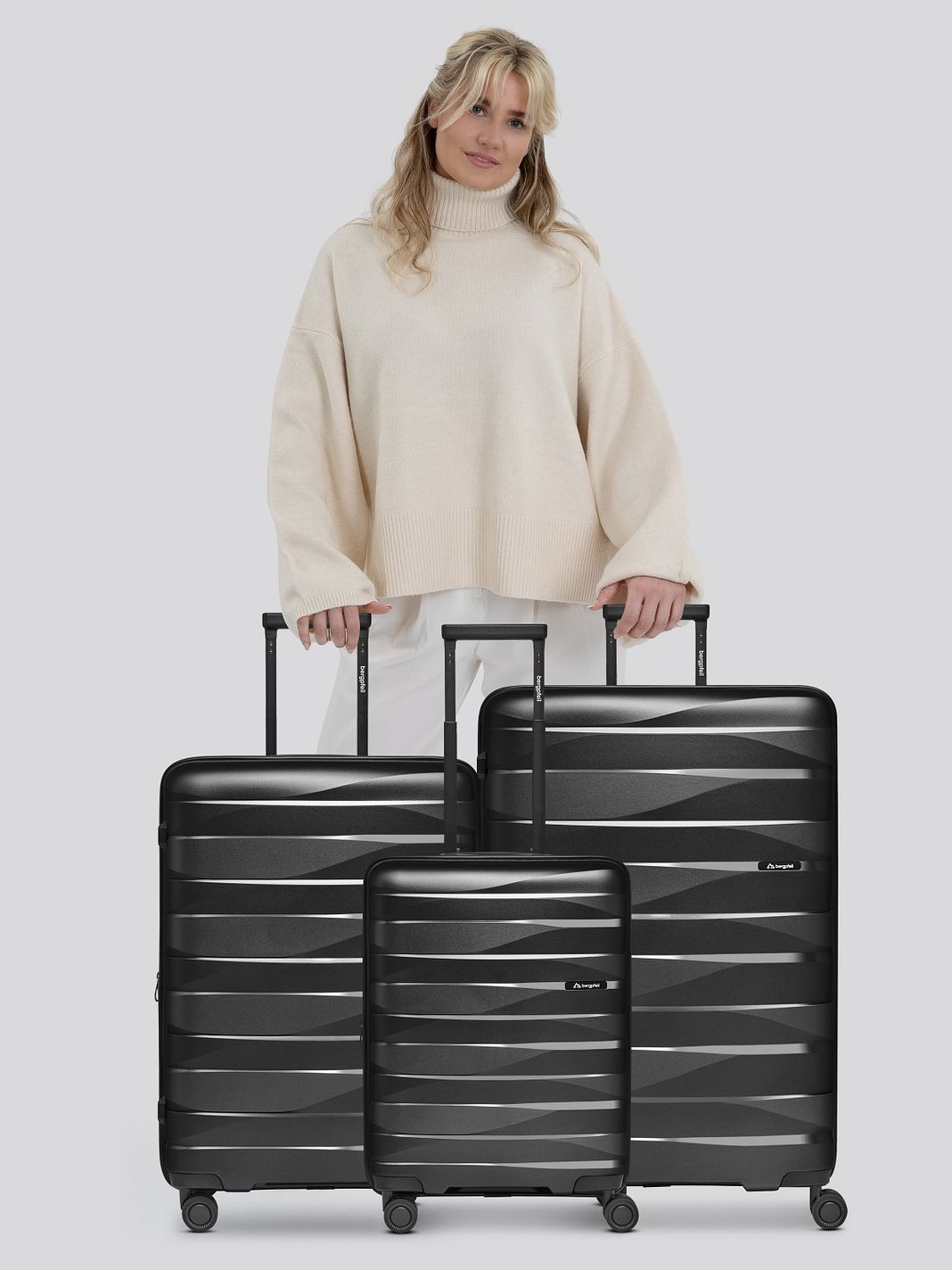 Bergpfeil Travel 4 ruote Set di valigie 3 pezzi espandibile
