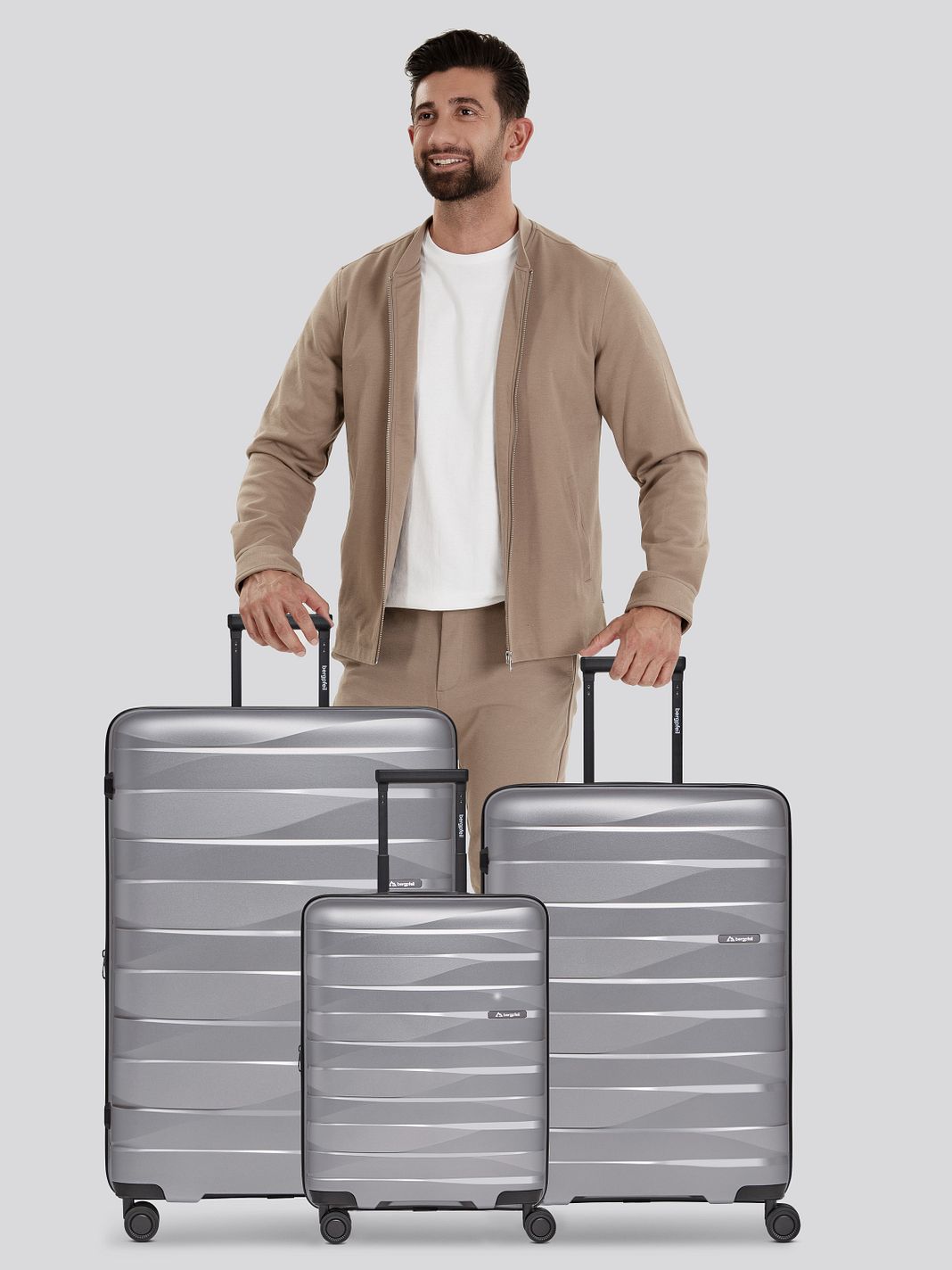 Bergpfeil Travel 4 ruote Set di valigie 3 pezzi espandibile Bergpfeil Travel 4 ruote Set di valigie 3 pezzi espandibile