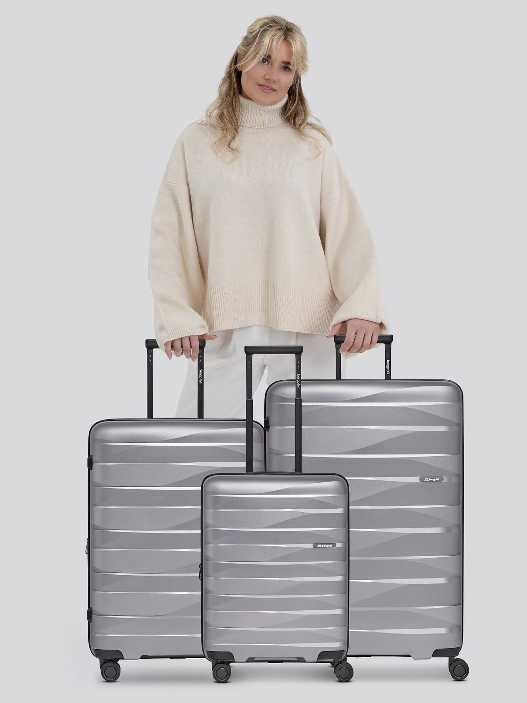 Bergpfeil Travel 4 ruote Set di valigie 3 pezzi espandibile Bergpfeil Travel 4 ruote Set di valigie 3 pezzi espandibile