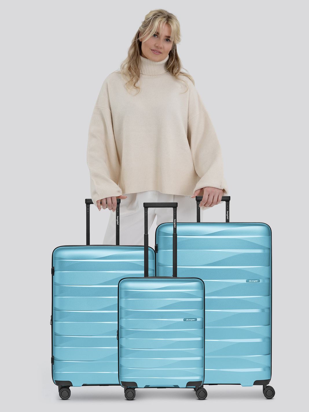 Bergpfeil Travel 4 ruote Set di valigie 3 pezzi espandibile