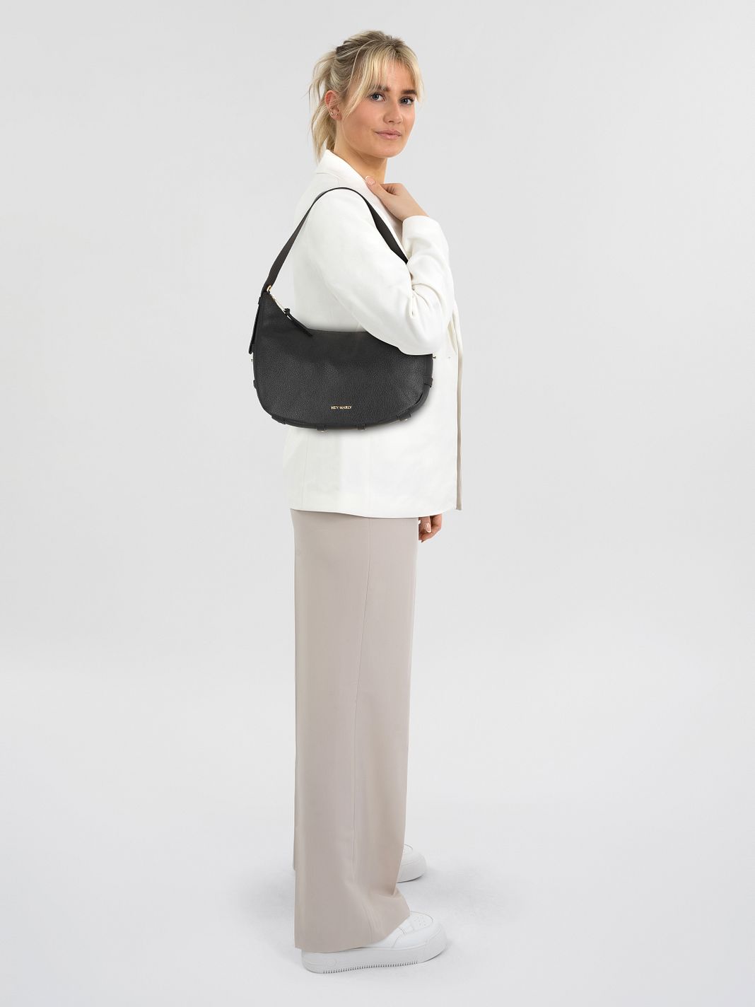 Hey Marly Lifetime Sister Borsa a spalla M Vera Pelle 35 cm Hey Marly Lifetime Sister Borsa a spalla M Vera Pelle 35 cm
