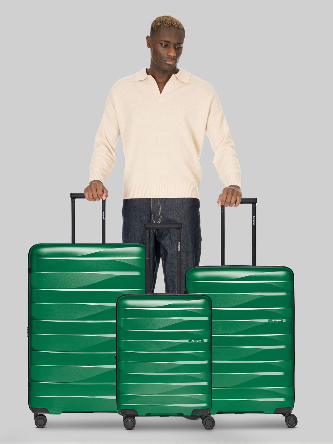 Bergpfeil Travel 4 ruote Set di valigie 3 pezzi espandibile Bergpfeil Travel 4 ruote Set di valigie 3 pezzi espandibile