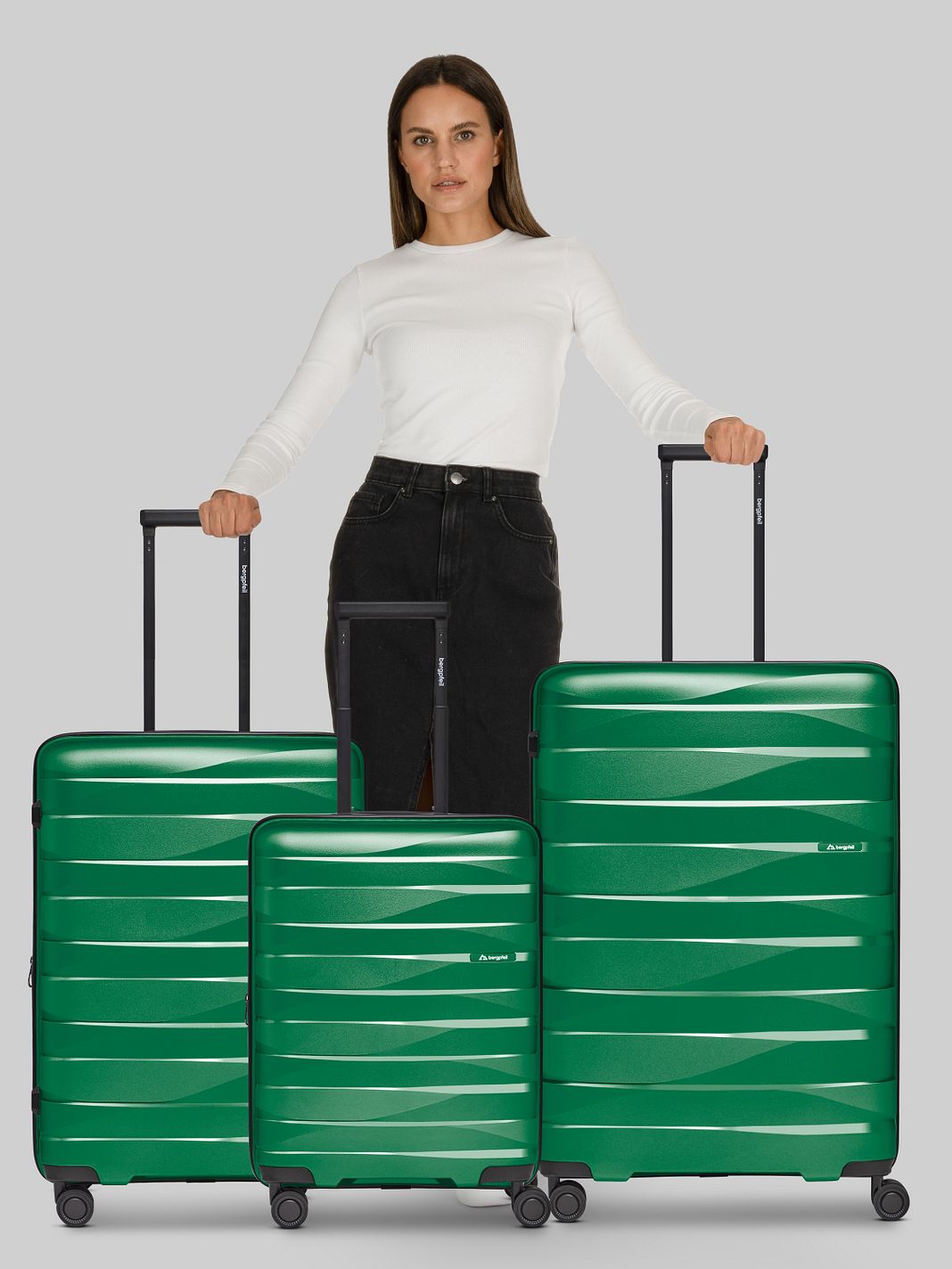 Bergpfeil Travel 4 ruote Set di valigie 3 pezzi espandibile Bergpfeil Travel 4 ruote Set di valigie 3 pezzi espandibile
