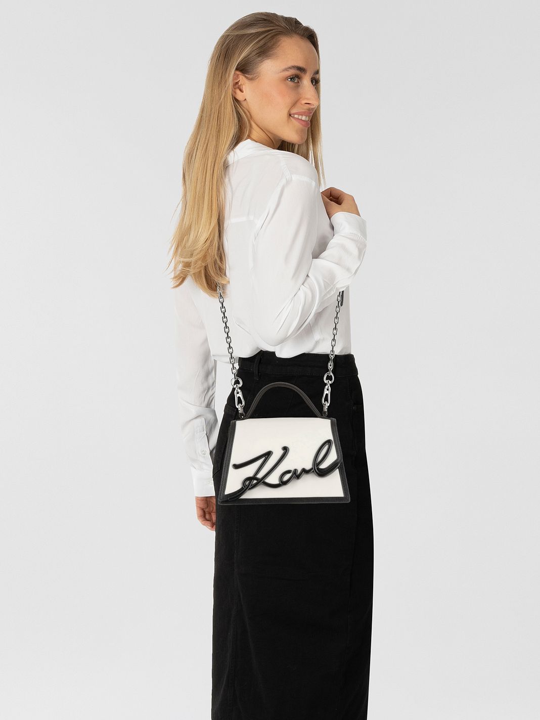 Karl Lagerfeld Signature 2.0 Borsetta Vera Pelle 21 cm Karl Lagerfeld Signature 2.0 Borsetta Vera Pelle 21 cm