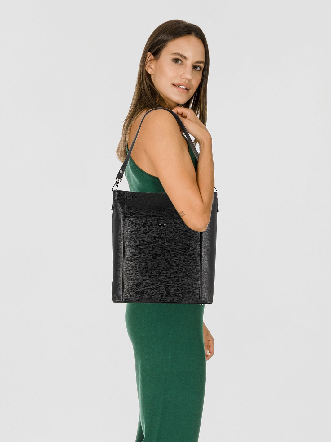 Braun Büffel Hanna Borsa a spalla Vera Pelle 34 cm Vano porta PC