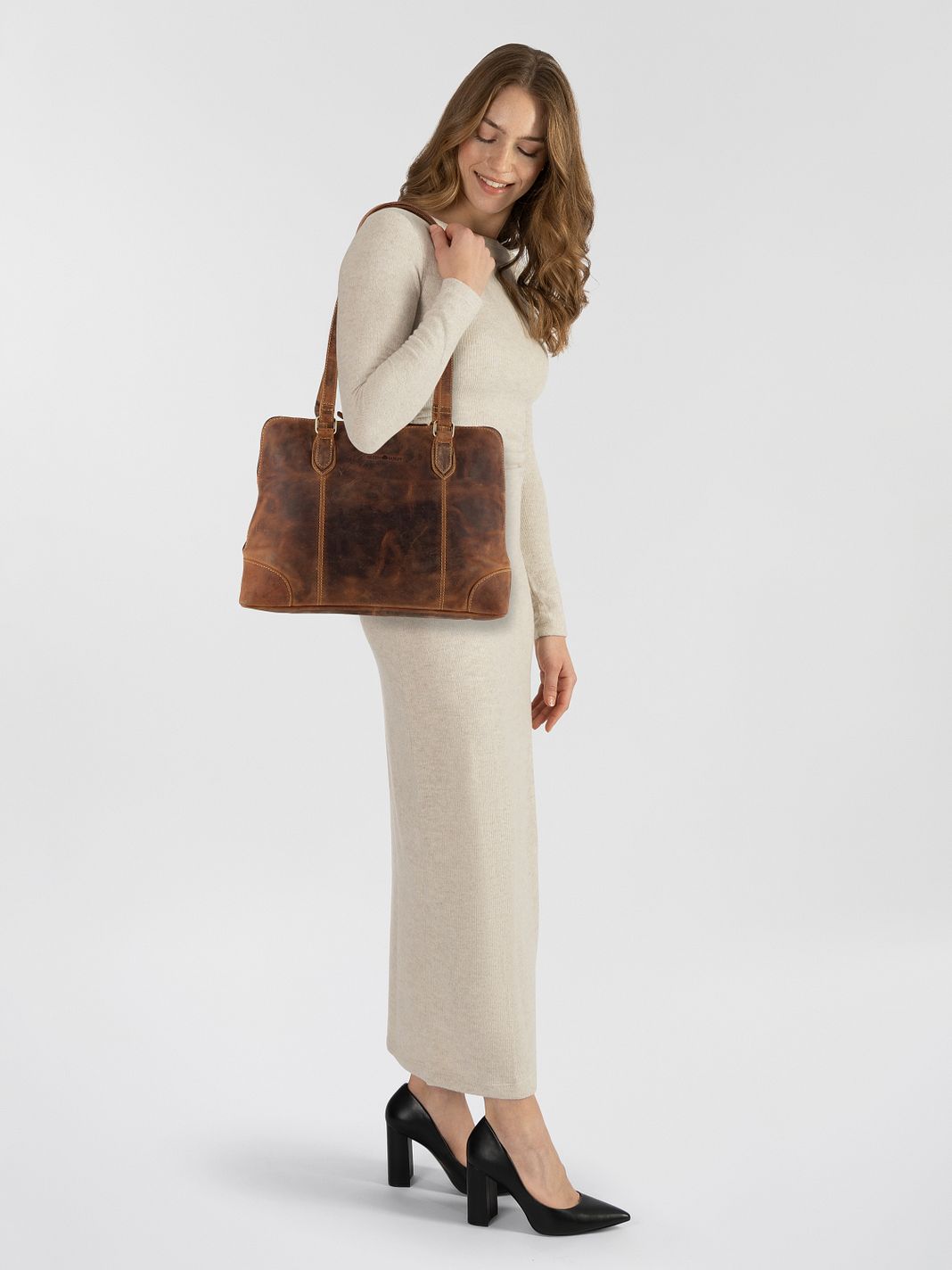 Greenburry Vintage Shopper taske Læder 37 cm Laptoprum