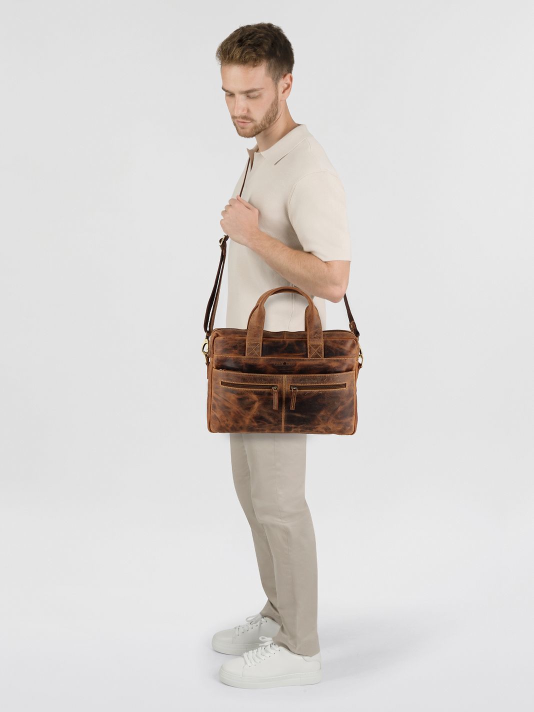 Greenburry Vintage Valigetta Vera Pelle 38 cm Vano porta PC Greenburry Vintage Valigetta Vera Pelle 38 cm Vano porta PC