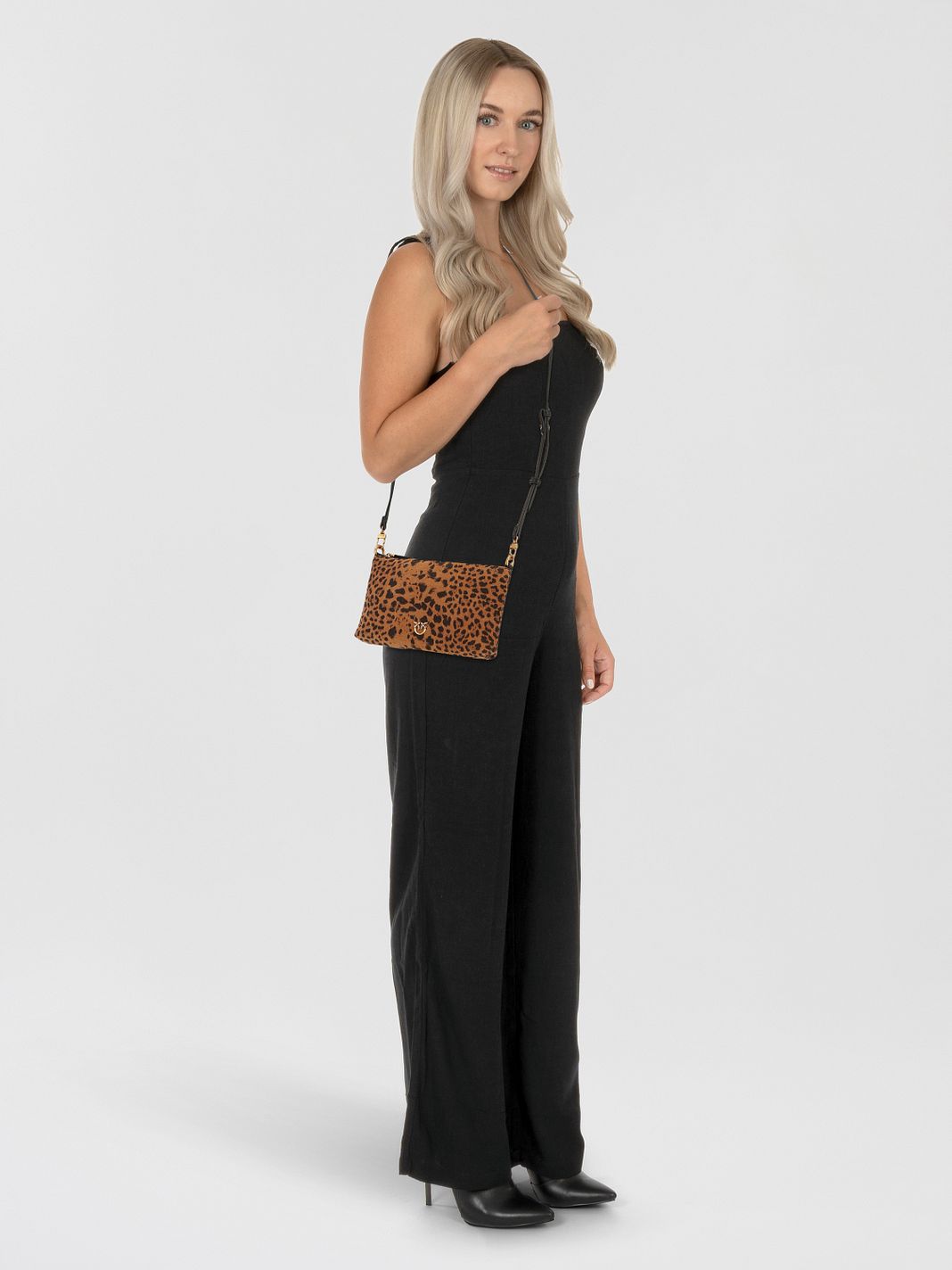 PINKO Flat Horizontal Borsa a tracolla Vera Pelle 20 cm PINKO Flat Horizontal Borsa a tracolla Vera Pelle 20 cm