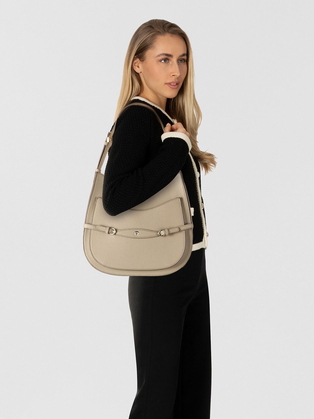AIGNER Cavallo Borsa a spalla Vera Pelle 30 cm