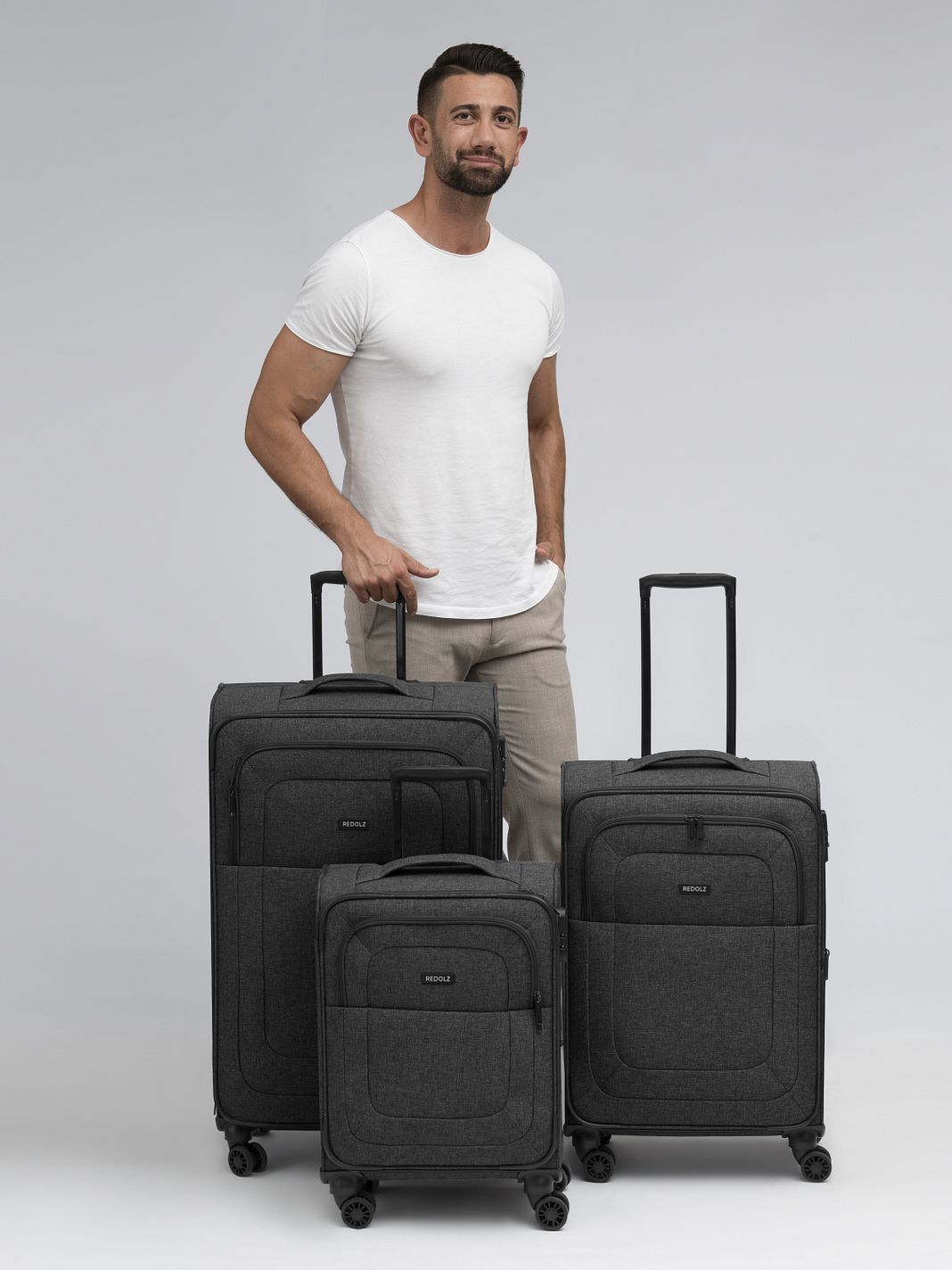 Redolz Essentials 12 THREE SET 4 ruote Set di valigie 3 pezzi espandibile