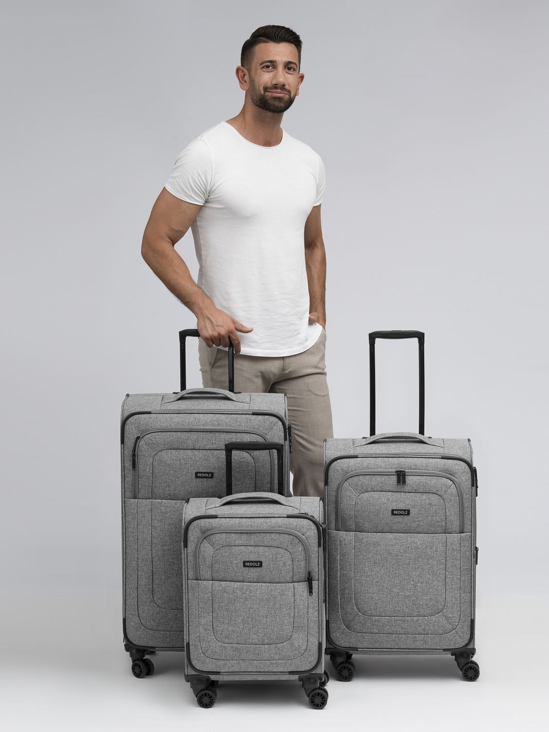 Redolz Essentials 12 THREE SET 4 ruote Set di valigie 3 pezzi espandibile