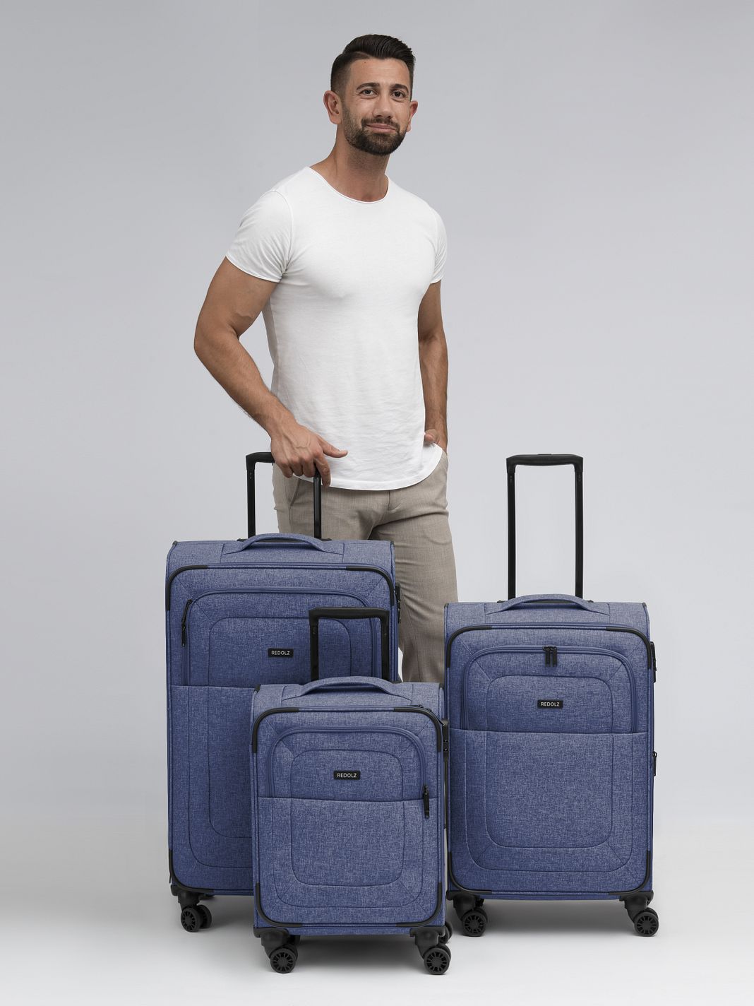 Redolz Essentials 12 THREE SET 4 ruote Set di valigie 3 pezzi espandibile Redolz Essentials 12 THREE SET 4 ruote Set di valigie 3 pezzi espandibile