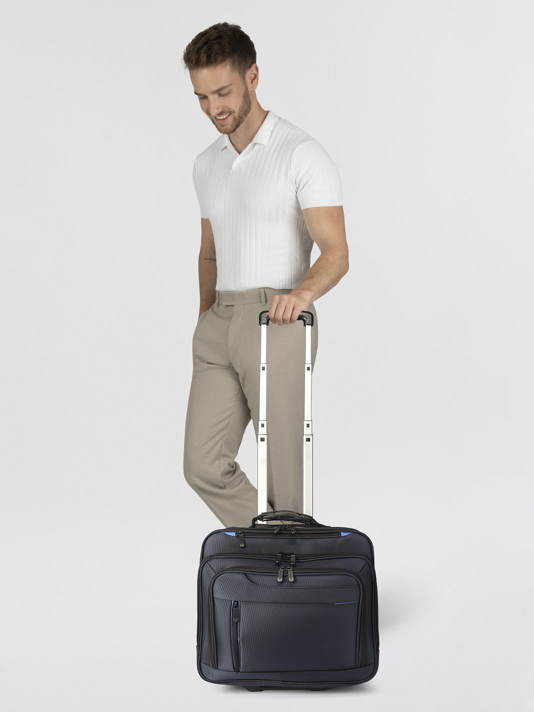 Dermata 2 ruote Trolley business 38 cm Vano porta PC Dermata 2 ruote Trolley business 38 cm Vano porta PC