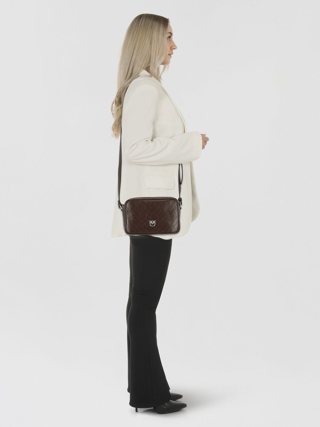 PINKO Carrie Borsa a tracolla Vera Pelle 21.5 cm PINKO Carrie Borsa a tracolla Vera Pelle 21.5 cm
