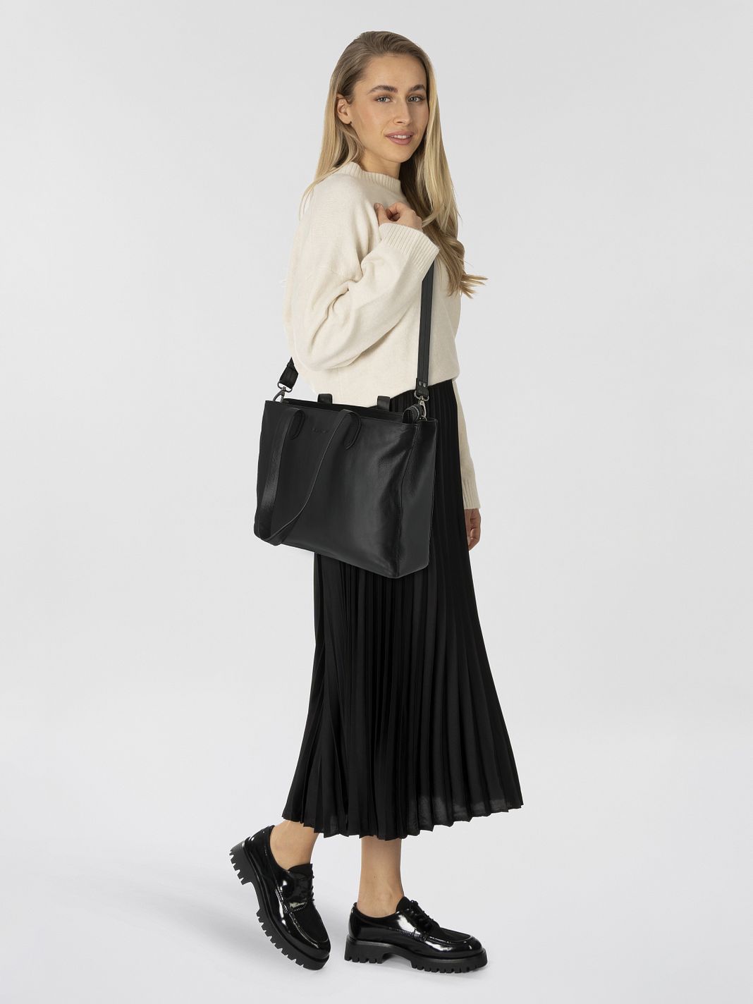 Plevier Power Borsa tote Vera Pelle 31 cm Vano porta PC Plevier Power Borsa tote Vera Pelle 31 cm Vano porta PC