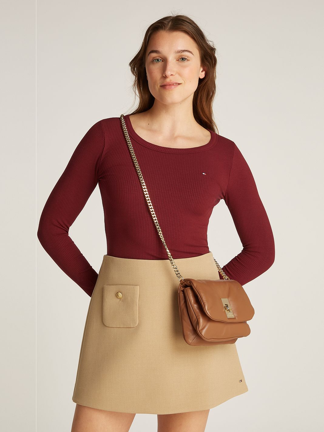 Tommy Hilfiger Soft Leather Mini Borsa Borsa a tracolla Vera Pelle 18 cm