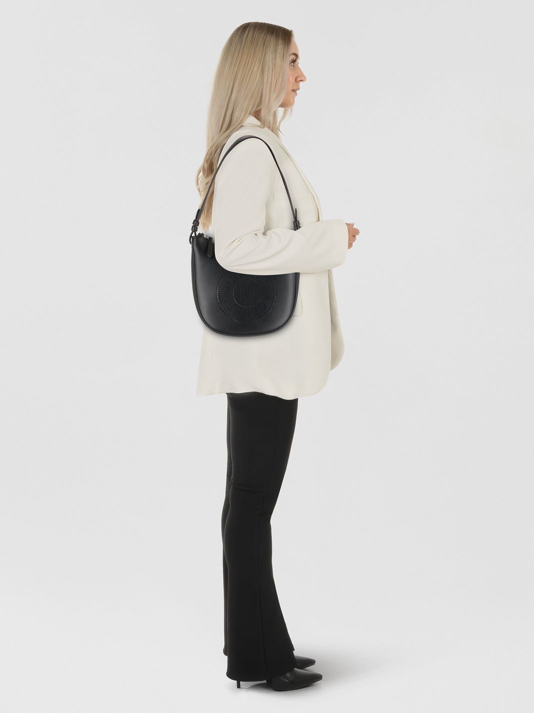 Karl Lagerfeld Circle Borsa a spalla Vera Pelle 24 cm