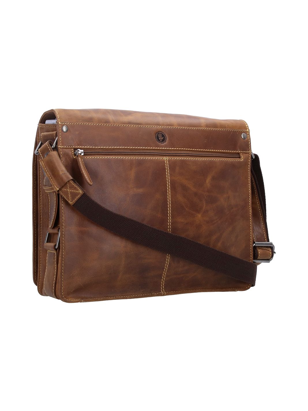 Greenburry Cafe-Racer Messengertaske Læder 33 cm