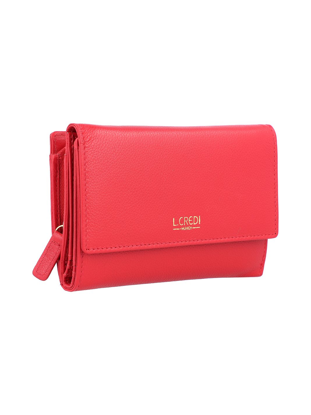 L.CREDI Evelyn Portafoglio Protezione RFID Vera Pelle 14.5 cm