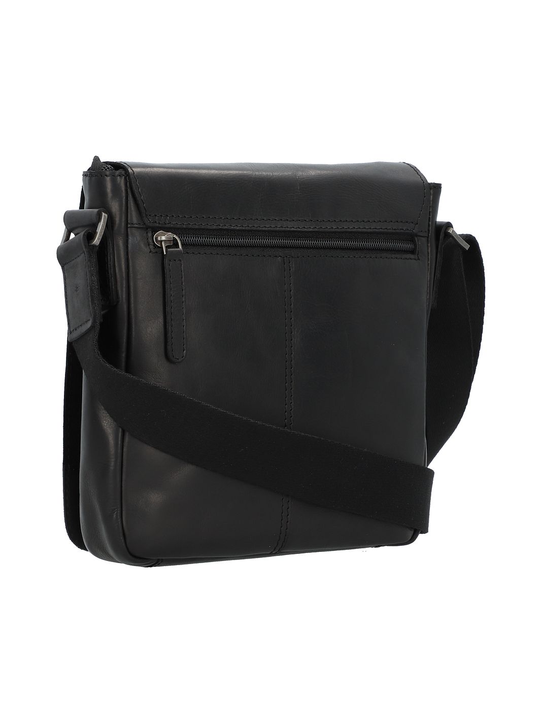 Greenburry Pure Black Crossbody taske Læder 22 cm