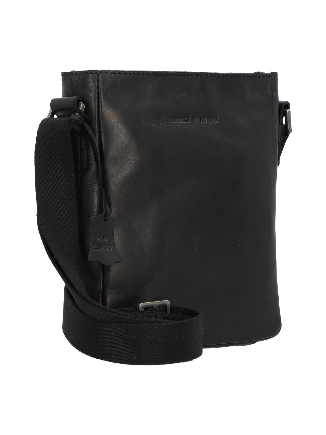 Greenburry Pure Black Crossbody taske Læder 17 cm