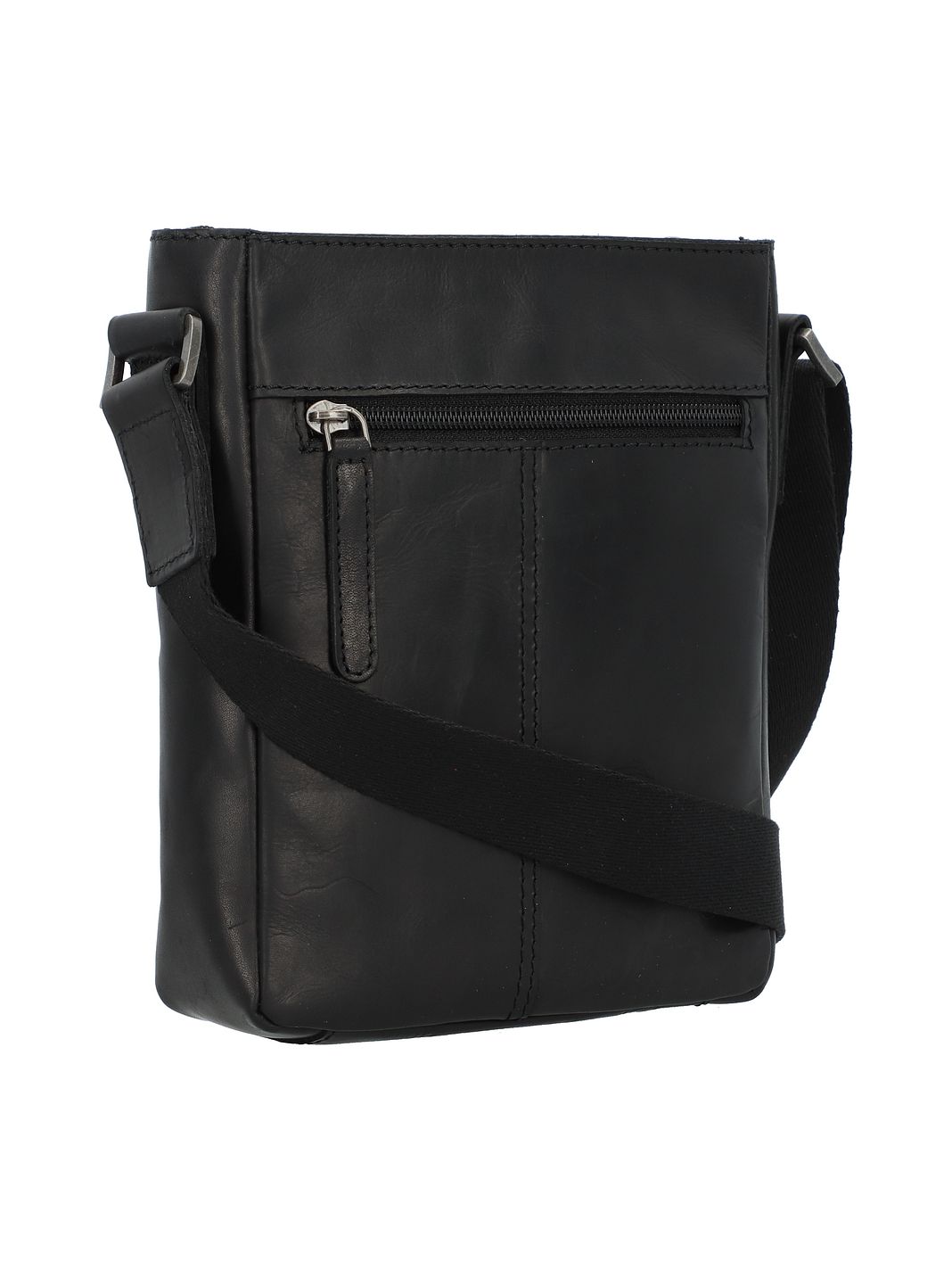 Greenburry Pure Black Crossbody taske Læder 17 cm