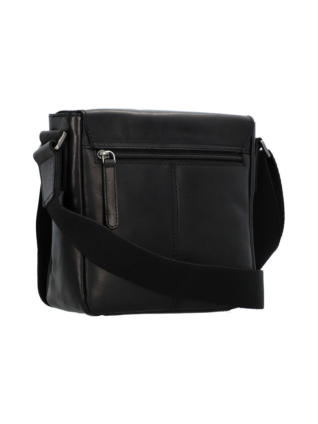 Greenburry Pure Black Borsa a tracolla Vera Pelle 20 cm Greenburry Pure Black Borsa a tracolla Vera Pelle 20 cm
