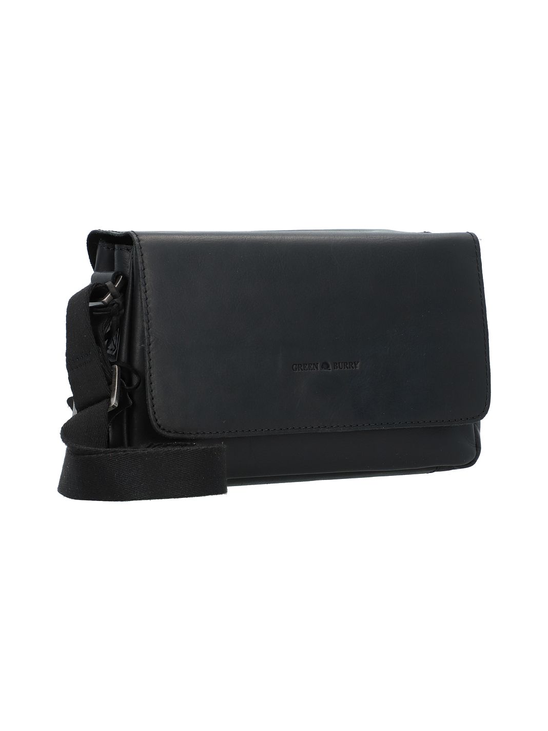 Greenburry Pure Black Crossbody taske Læder 23 cm