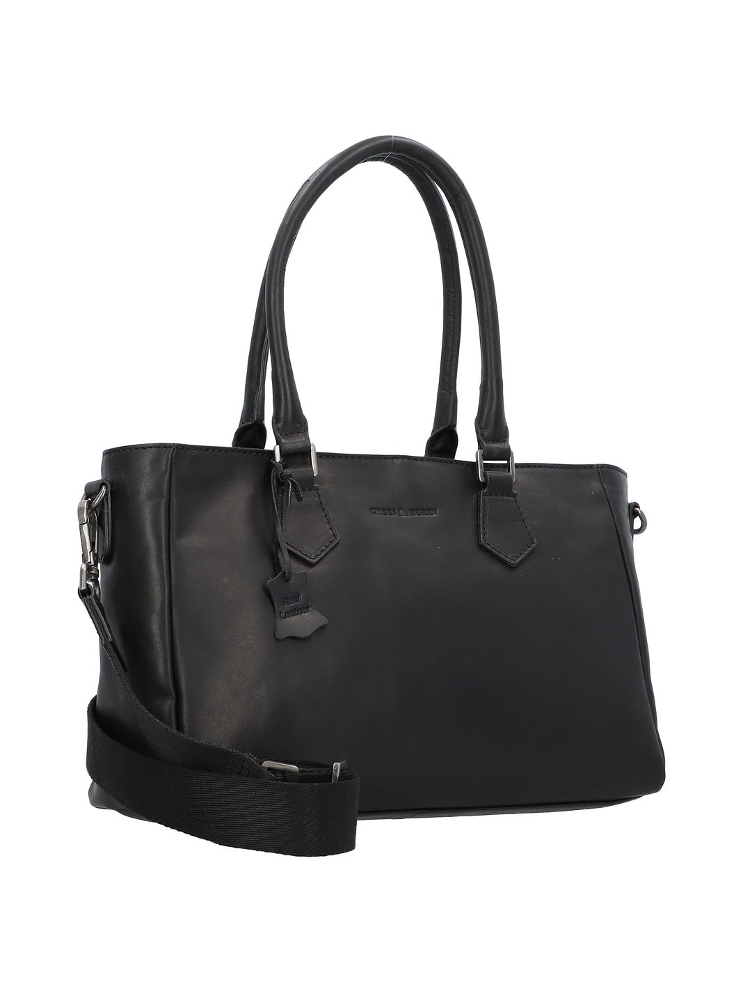 Greenburry Pure Black Håndtaske Læder 33 cm