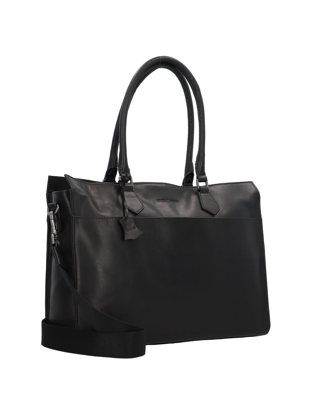 Greenburry Pure Black Skuldertaske Læder 40 cm Laptoprum Greenburry Pure Black Skuldertaske Læder 40 cm Laptoprum