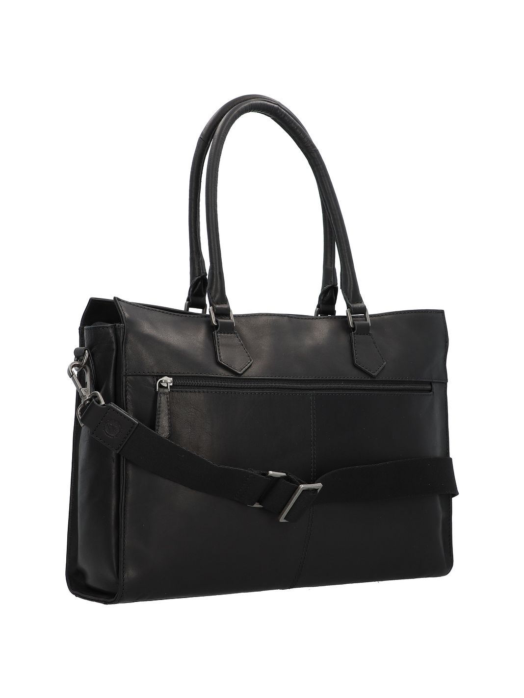 Greenburry Pure Black Skuldertaske Læder 40 cm Laptoprum Greenburry Pure Black Skuldertaske Læder 40 cm Laptoprum