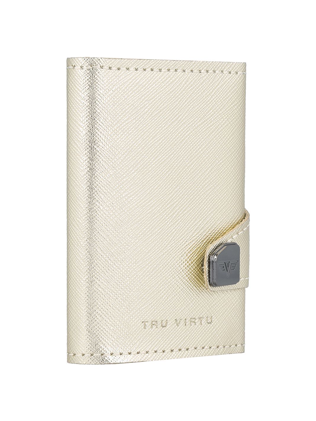 Tru Virtu Click & Slide Custodia per carta di credito Protezione RFID Vera Pelle 6.5 cm
